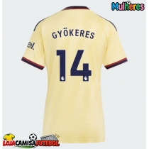 Camisa de Futebol Arsenal Viktor Gyokeres #14 Equipamento Alternativo Mulheres 2026-27 Manga Curta